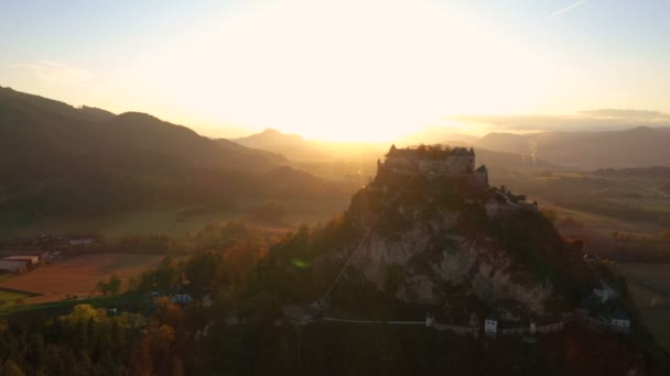 Carinthia Austria October 2019 Pemandangan Udara Kastil Abad Pertengahan Hochosterwitz — Stok Video