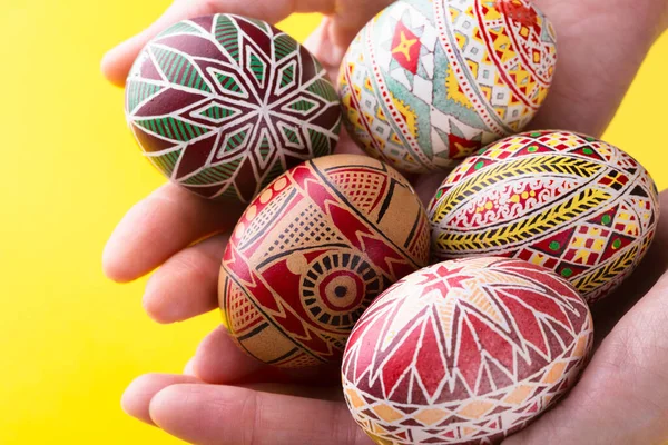 Mutlu Paskalyalar Paskalya Yumurtası Pysanka Yapımı Geleneksel Ukraynalı — Stok fotoğraf