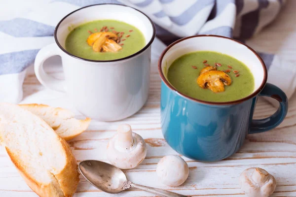 Cream Soup Mushrooms Cup — Stock Photo, Image
