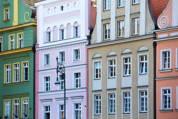 Färgglada Byggnader Wroclaw Vid Torget Stary Ryne — Stockfoto