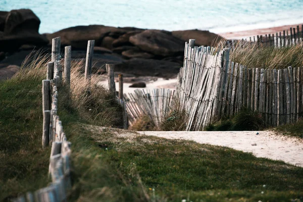 Typische Bretonse Kust Aan Tregastel Het Noorden Van Franc — Stockfoto