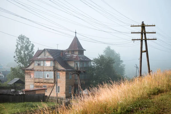 Tradiční Karpatský Dřevěný Dům Ukrajina — Stock fotografie