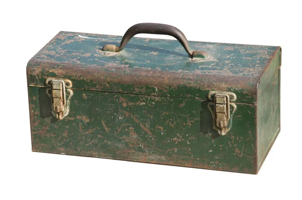 Old green corroded rusty tool box Royalty Free Stock Images