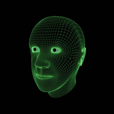 Yeşil Kablo Bir Adamın Başının Hazırlanması