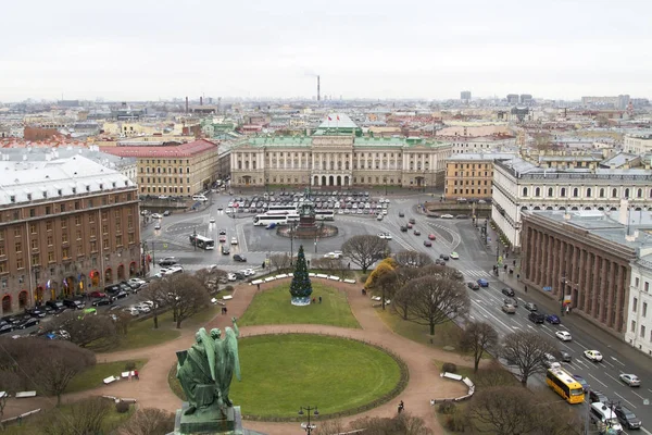 Панорама Санкт Петербурга Высоты Колоннады Исаакиевского Собора — стоковое фото