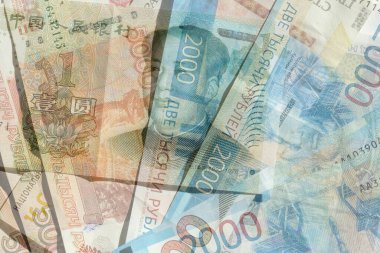 Çeşitli ülkelerin banknotları. Kolaj