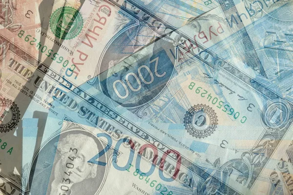Çeşitli Ülkelerin Banknotları Kolaj — Stok fotoğraf