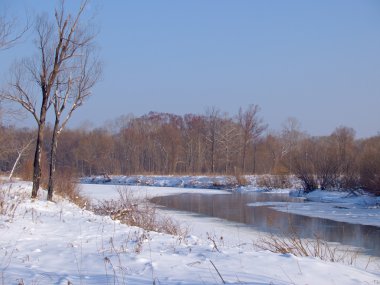 Küçük küçük nehir kış