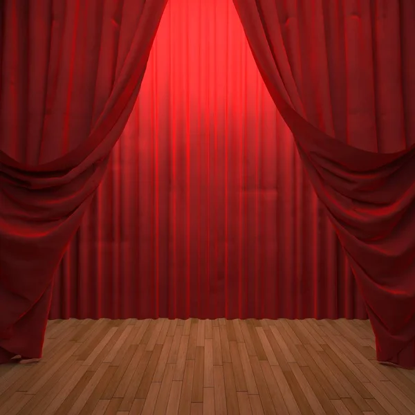 red velvet curtain opening the scene