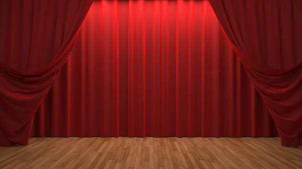 red velvet curtain opening the scene