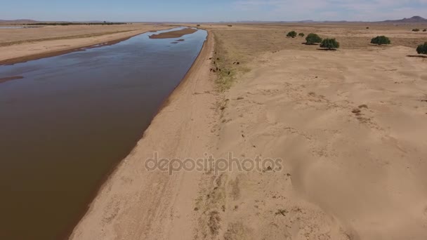 Aerial view of the Caledon river - South Africa — Stock Video