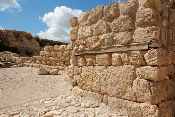 Ruiny w parku narodowym Tel Megiddo — Zdjęcie stockowe