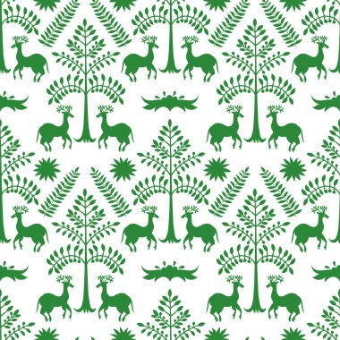 Otomi yeşil orman desen