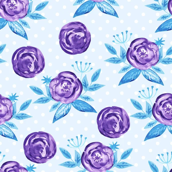 Seamless Pattern with Roses — Stock Vector
