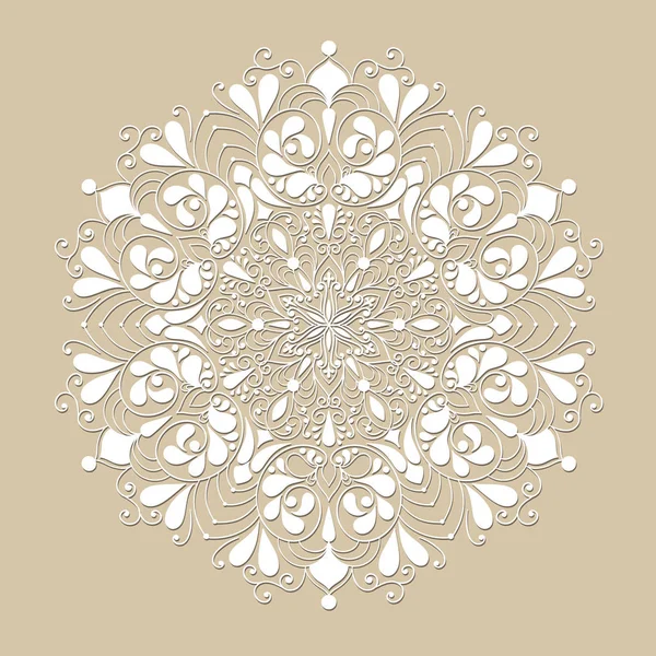 Circle Mandala Floral Pattern — Stock Vector