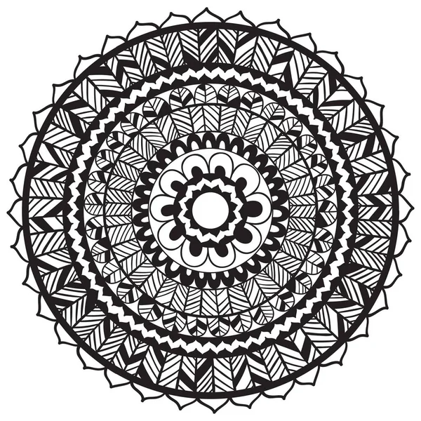 Patrón de Mandala negro círculo — Archivo Imágenes Vectoriales