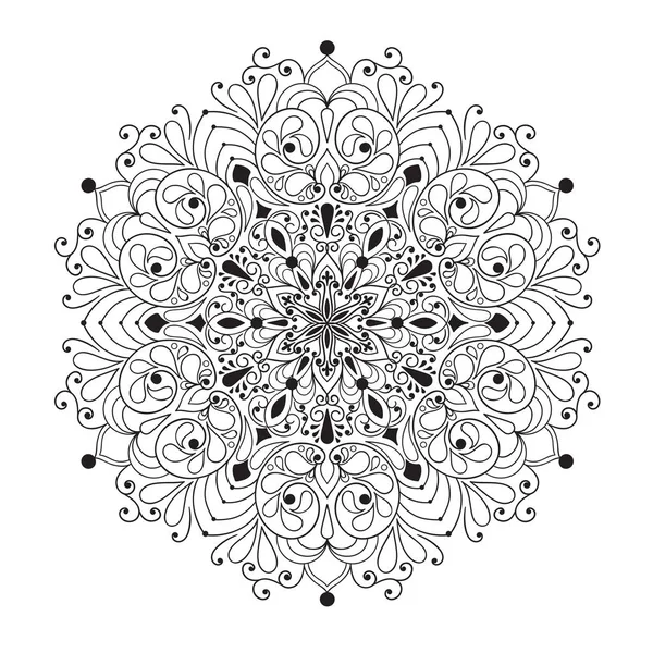 Black Circle Mandala padrão floral — Vetor de Stock