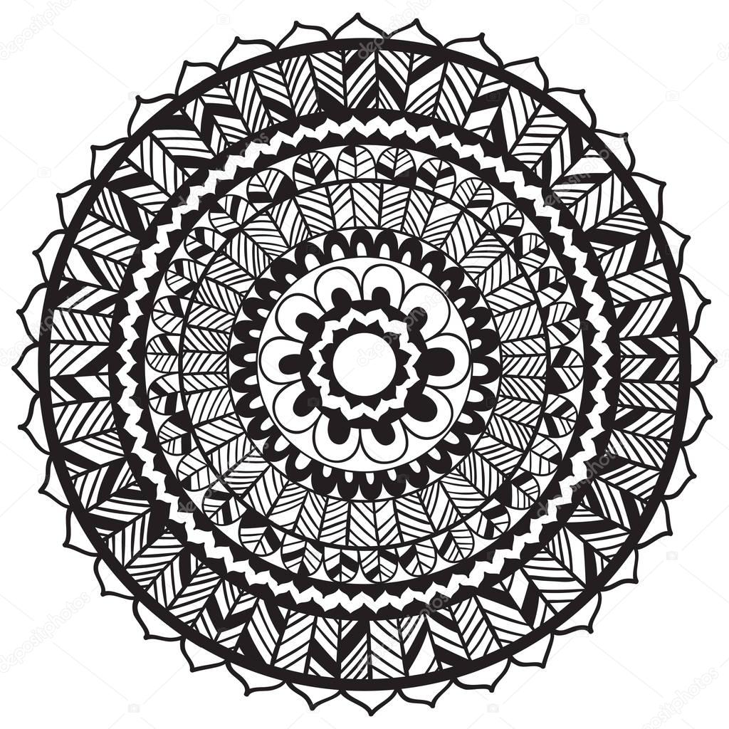 Circle Black Mandala Pattern
