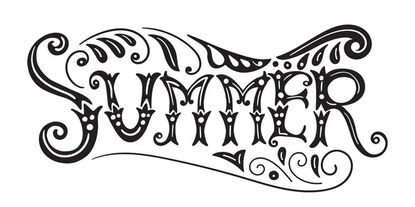 Zomer belettering met Swirls — Stockvector