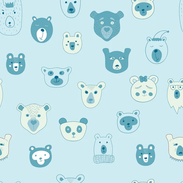 Seamless mönster med björnar — Stock vektor