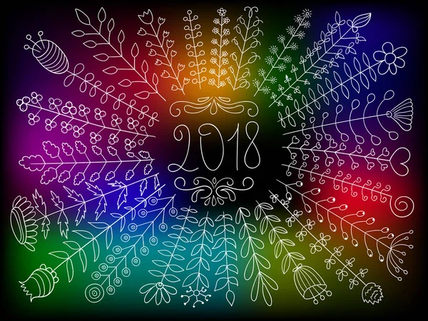 Salutation florale 2018 — Image vectorielle