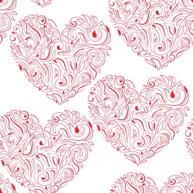 Vektör kalpleri ile Seamless modeli. Vintage ve retro tarzı. Elle çizilmiş