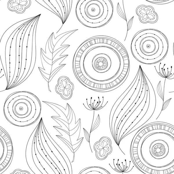 Vetor Sem Costura Doodle Padrão Floral —  Vetores de Stock