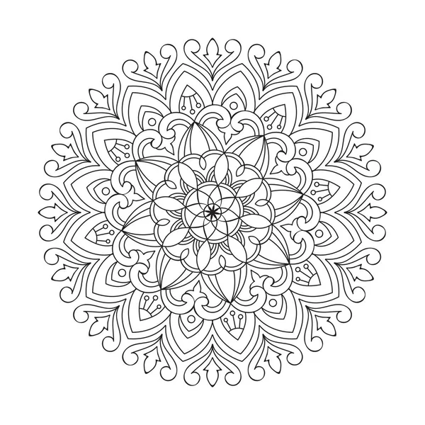 Mandala Disegnato Mano Sfondo Bianco — Vettoriale Stock