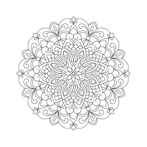 Mandala Disegnato Mano Sfondo Bianco — Vettoriale Stock