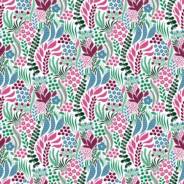 Vector Seamless Tough  Pattern with Flowers Royalty Free Stock Illustrations