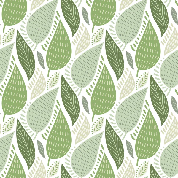 Vector Seamless Tough  Pattern with Leaves Royalty Free Stock Illustrations