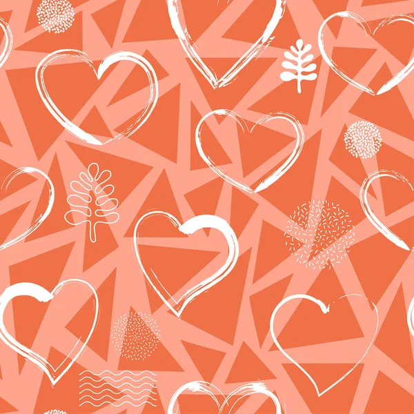 Vector Valentine Day Background Modèle Sans Couture Avec Des Coeurs — Image vectorielle