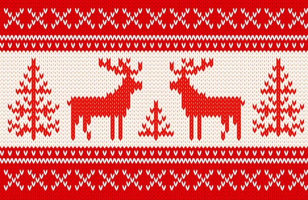 Modèle de tricot sans couture avec des cerfs — Image vectorielle