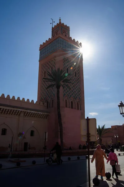 Moskén i Marrakech, Marocko Stockbild