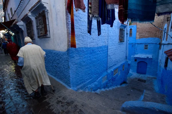 Chefchaouen, a kék a marokkói város. — Stock Fotó