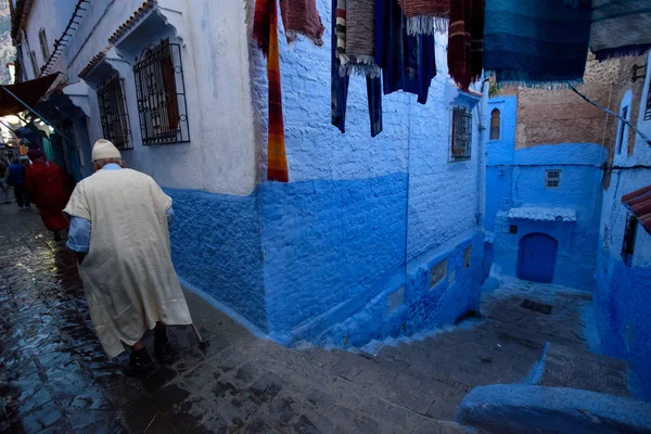 Chefchaouen, блакитний міста в в Марокко. Ліцензійні Стокові Фото