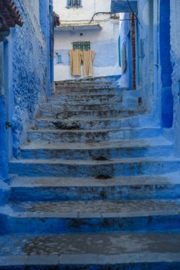 : Chefchaouen, Morocco mavi şehir.