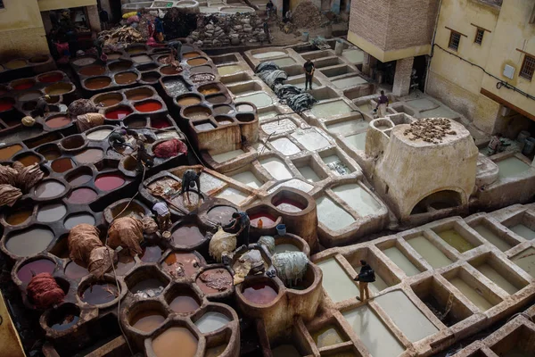 摩洛哥非斯的老制革厂 — 图库照片