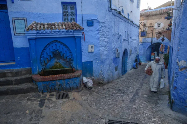 Chefchaouen, a kék a marokkói város. — Stock Fotó