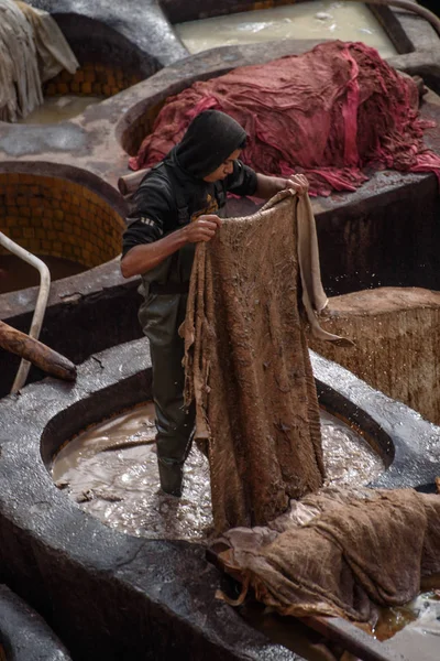 Ancienne tannerie à Fès, Maroc — Photo