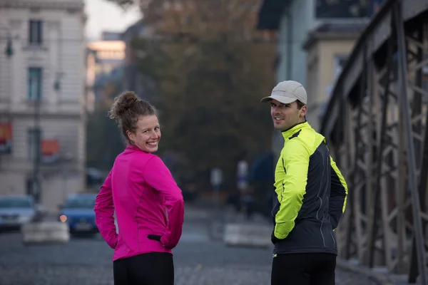 Pár rozcvičení před jogging — Stock fotografie