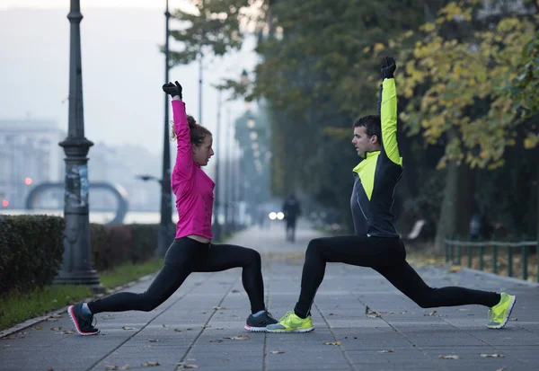 Para rozgrzewkę przed jogging Obrazy Stockowe bez tantiem