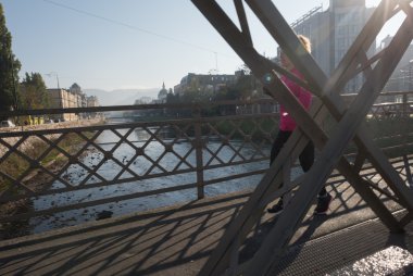 Sportif kadın sabah koşuya