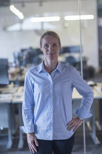 Retrato de mulher de negócios casual no escritório — Fotografia de Stock