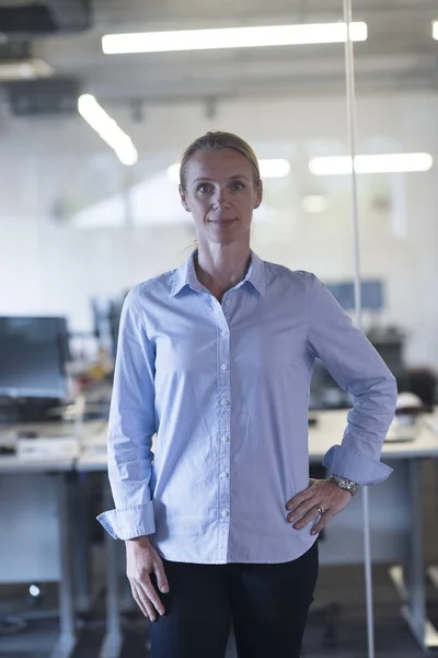 Retrato de mulher de negócios casual no escritório — Fotografia de Stock