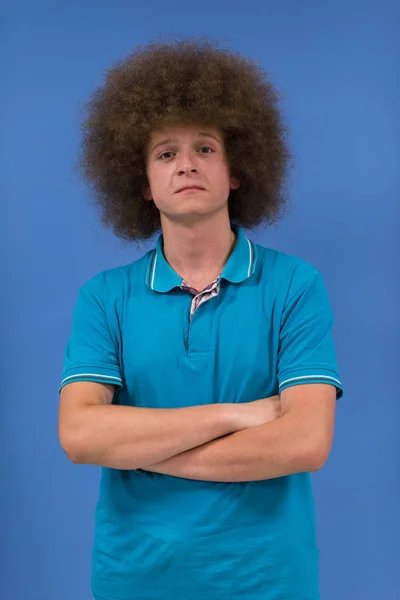Homem com penteado funky — Fotografia de Stock