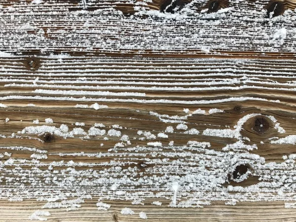 Oude Houten Muur Bedekt Met Sneeuw Vintage Retro Natuurlijke Buiten — Stockfoto