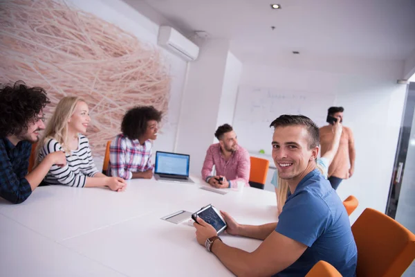 Multiethnic startup business team on meeting — Stock Photo, Image