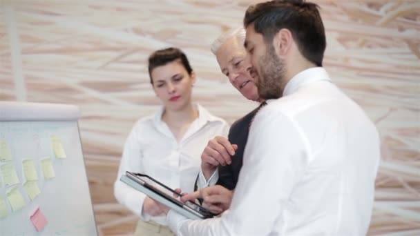 Joven empresario haciendo la presentación del proyecto — Vídeos de Stock