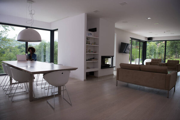 African American woman in the living room